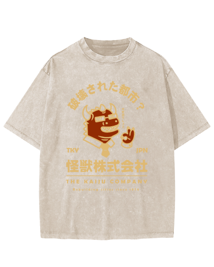 Monsters in Society Vintage Washed T-shirt-Zazasy