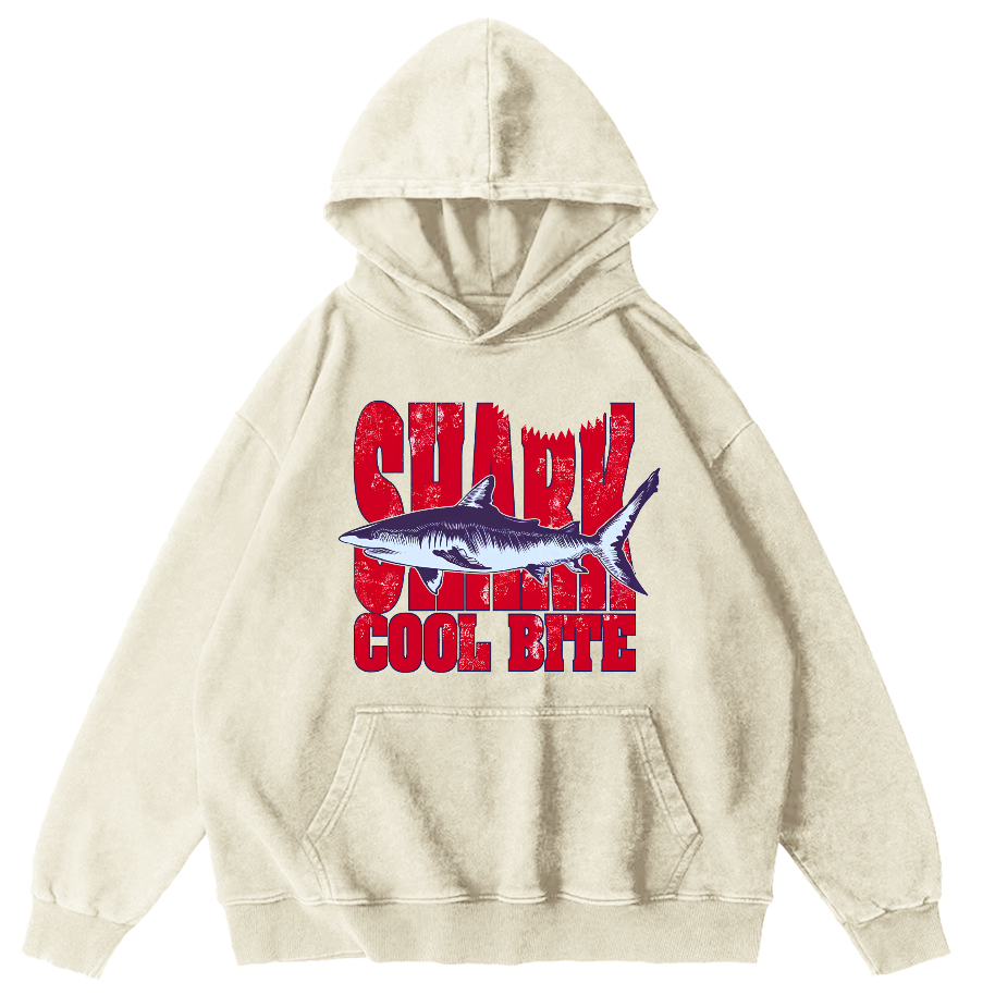 Shark Vintage Washed Hoodie-Zazasy