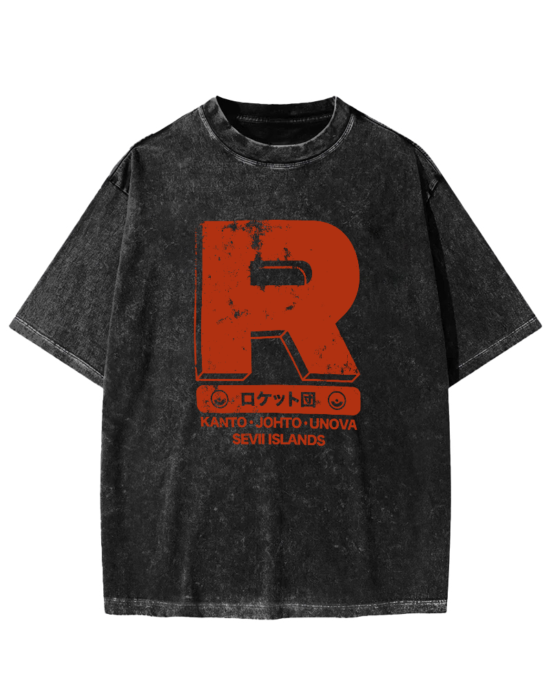 Rocket Team Japanese Vintage Washed T-shirt