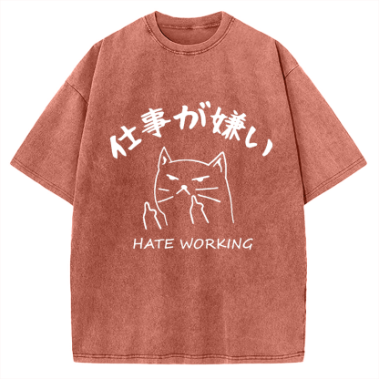 Japanese Hate Working Vintage Washed T-shirt