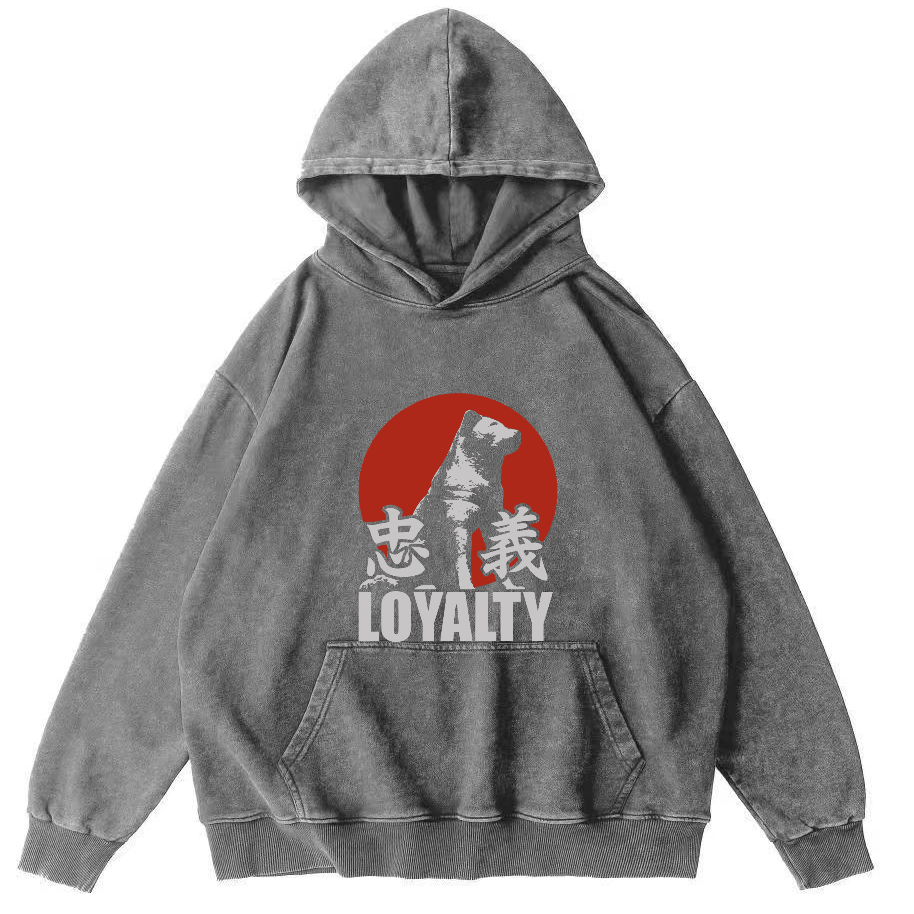 Japanese Animal Patterns Vintage Distressed Hoodie-Zazasy