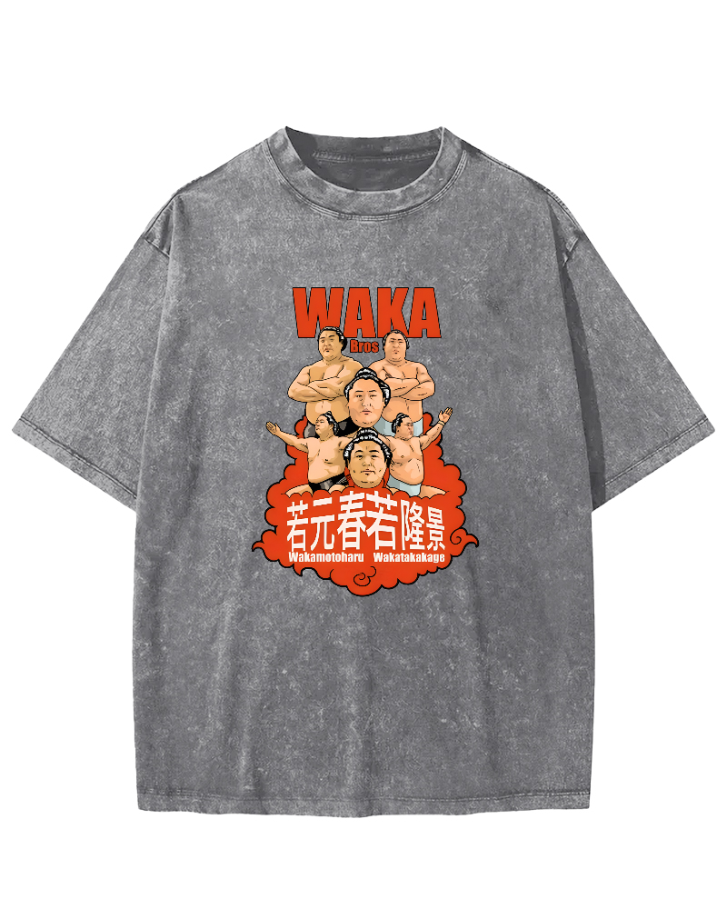 Japanese sumo wrestler Vintage Washed T-shirt