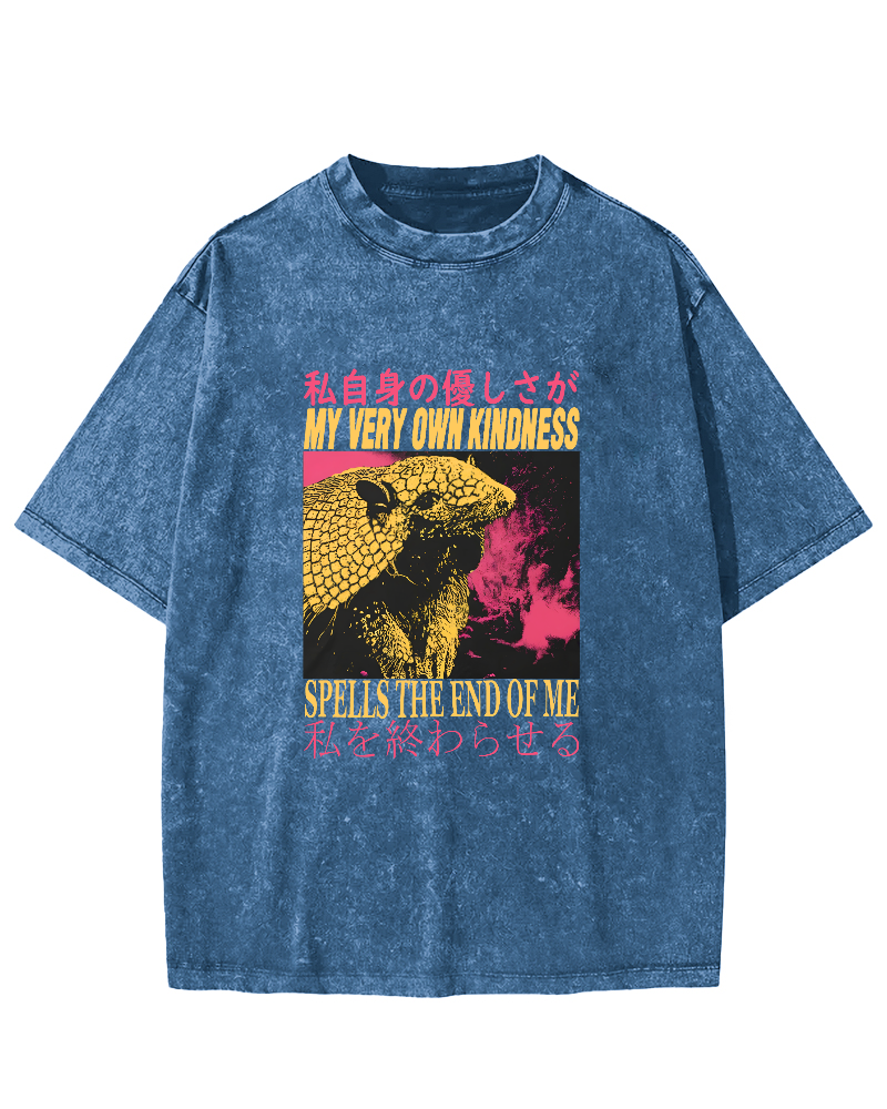 Retro Pangolin Japanese Style Vintage Distressed T-shirt-Zazasy