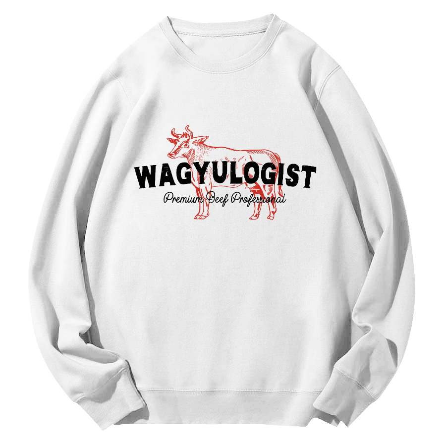WAGYULOGIST  Round Neck Sweatshirt-Zazasy