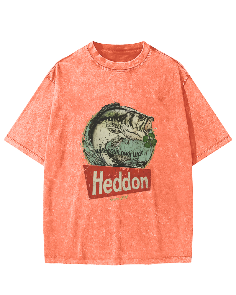 Retro Sea Fish Pattern Vintage Distressed T-shirt-Zazasy