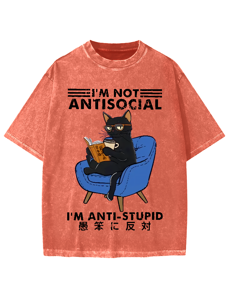 I'm Not Antisocial Vintage Washed T-shirt