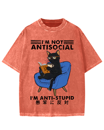 I'm Not Antisocial Vintage Washed T-shirt