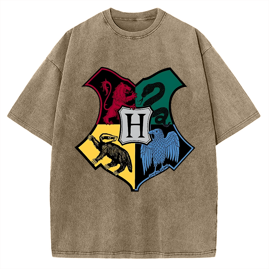 Animal Heraldry Shield Vintage Washed T-shirt