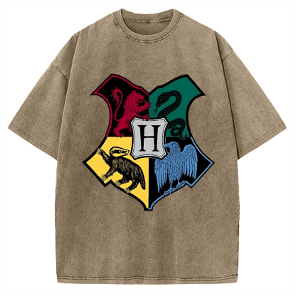 Animal Heraldry Shield Vintage Washed T-shirt