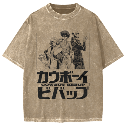 Cowboy Bebop Japanese Anime Vintage Washed T-shirt