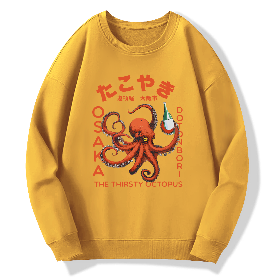 Osaka City Octopus Cuisine Cotton Pullover Sweatshirt