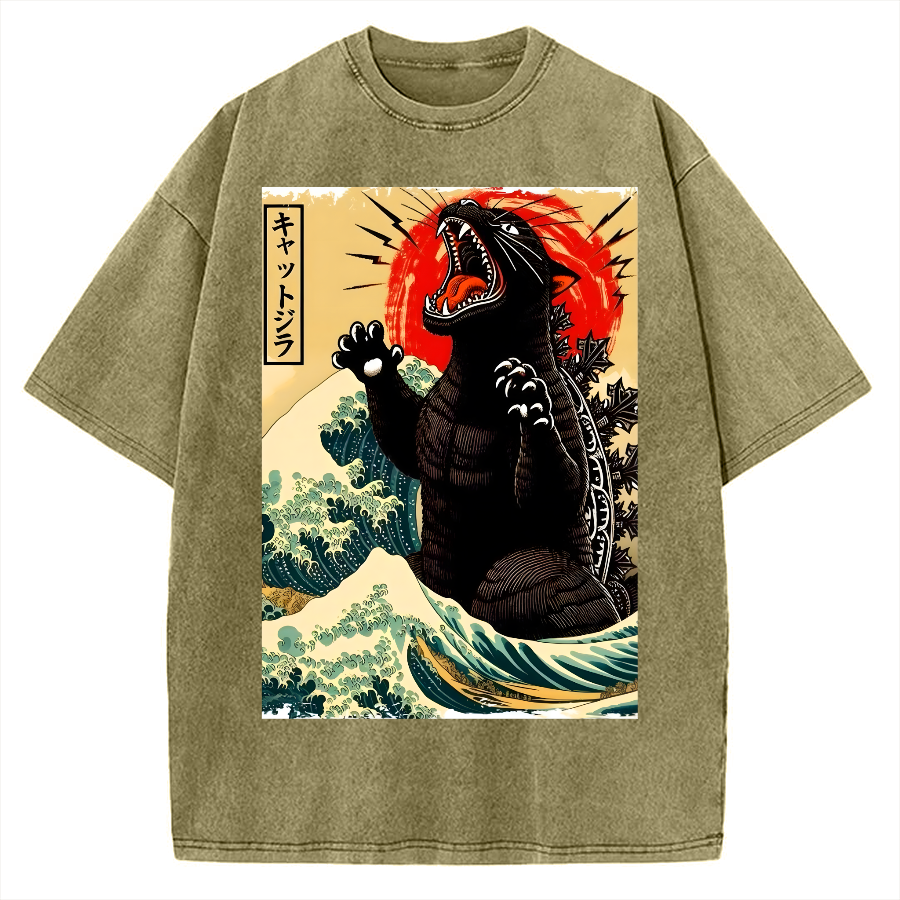 Monster Ukiyoe Vintage Washed T-shirt