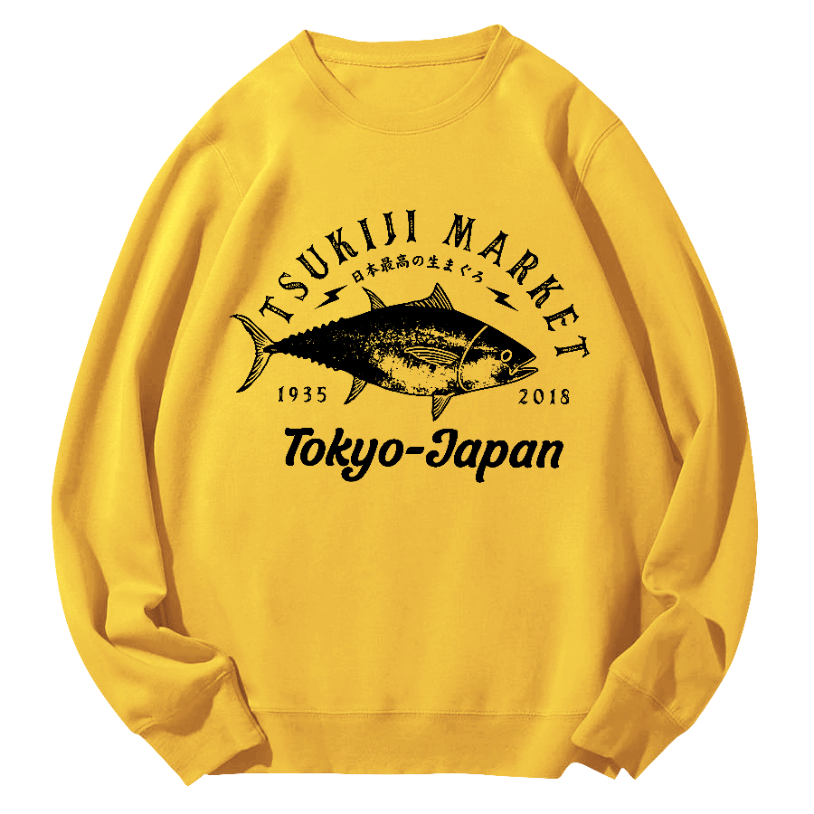 The Highest Quality Tuna in Japan Round Neck Sweatshirt-Zazasy