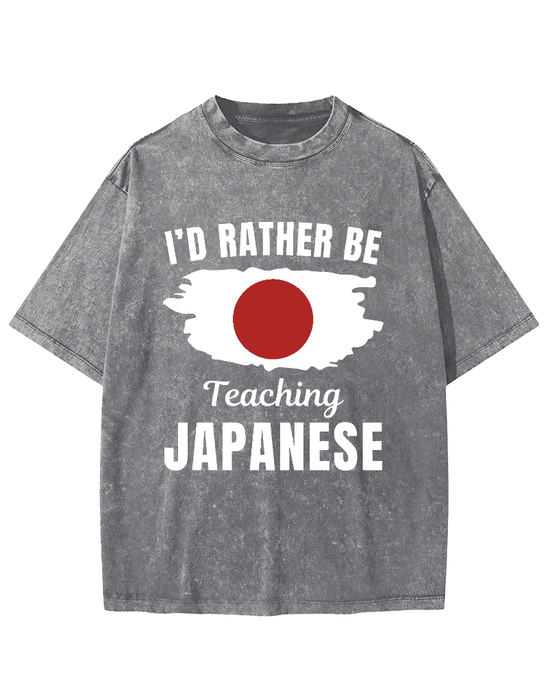 Id Rather Be Japanese  Vintage Washed T-shirt-Zazasy