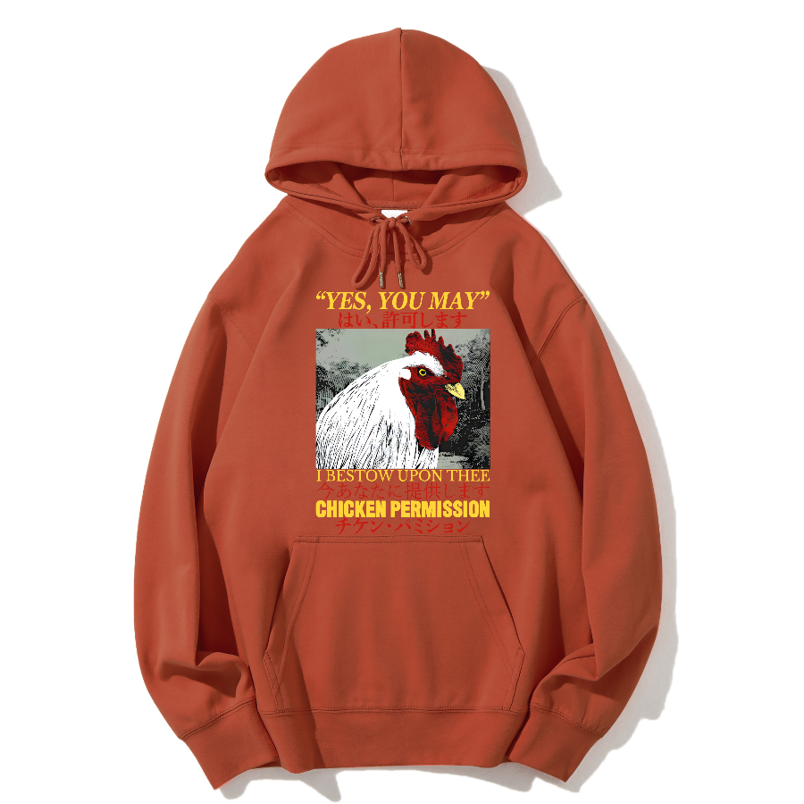 Chicken Permission Cotton Hoodie