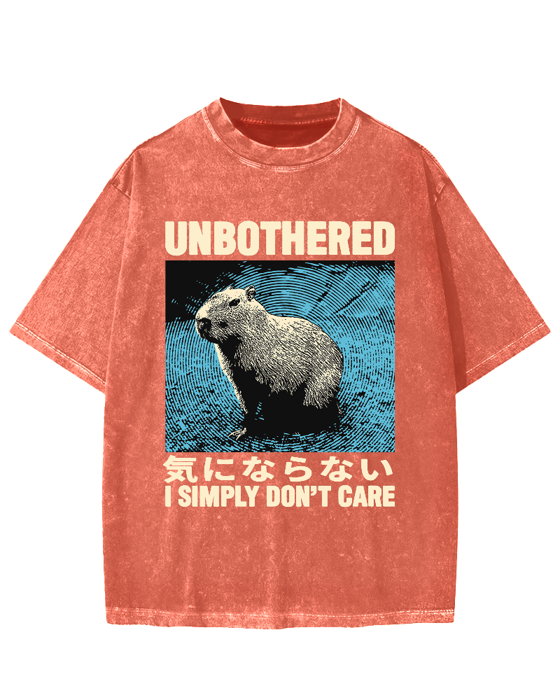 Unbothered Capybara Vintage Washed T-shirt