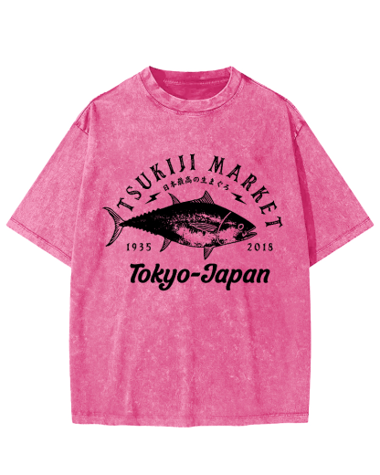 The Highest Quality Tuna in Japan Vintage Washed T-shirt-Zazasy