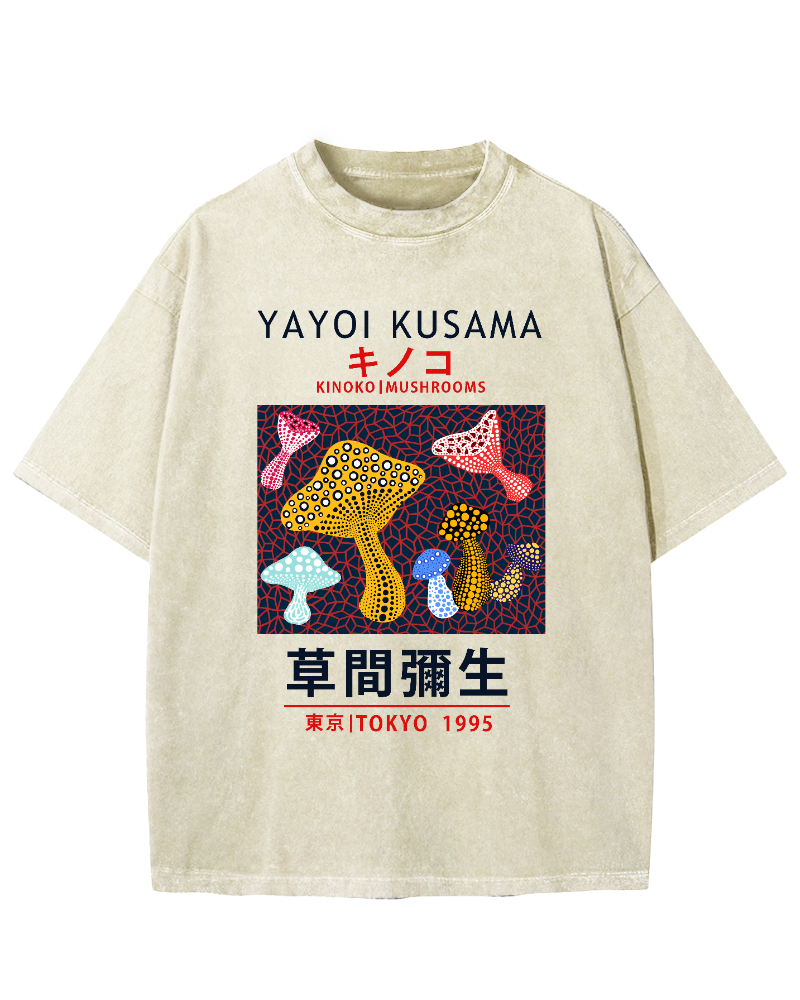 Yayoi Kusama Mushroom Vintage Washed T-shirt