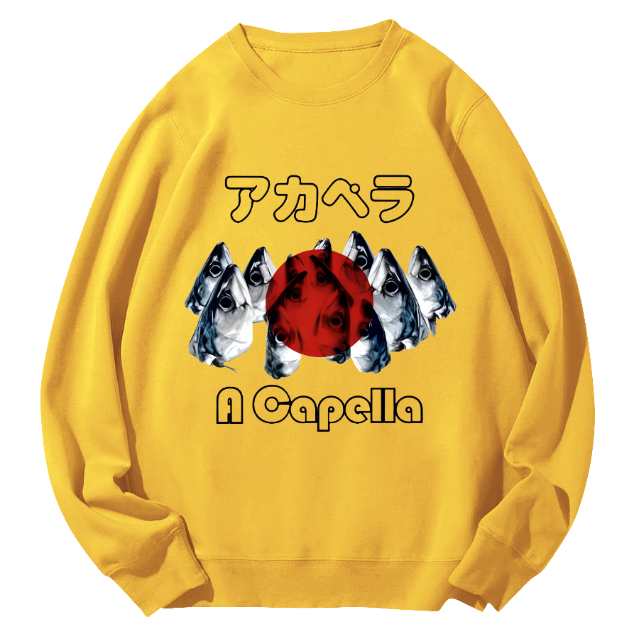 Japanese Seafood Market Round Neck Sweatshirt-Zazasy