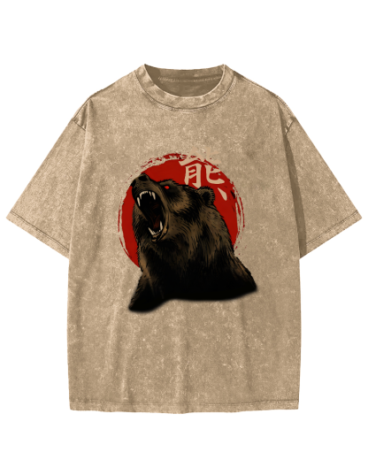 Brown Bear Vintage Distressed T-shirt-Zazasy
