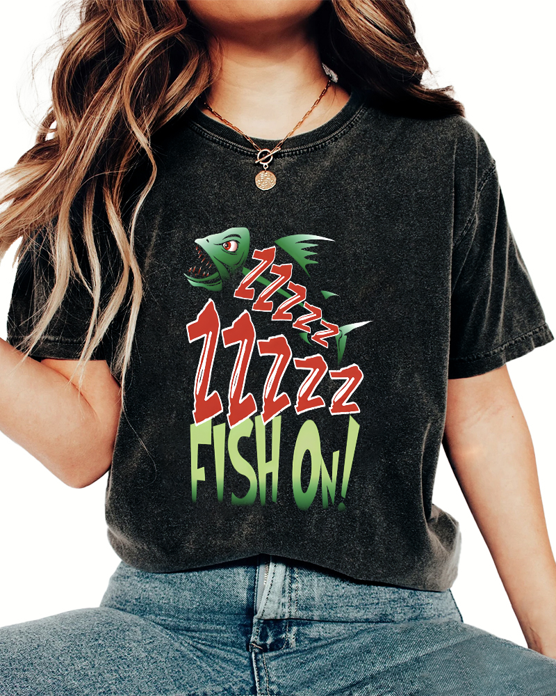 Personalized Sea Fish Bone Pattern Vintage Distressed T-shirt-Zazasy