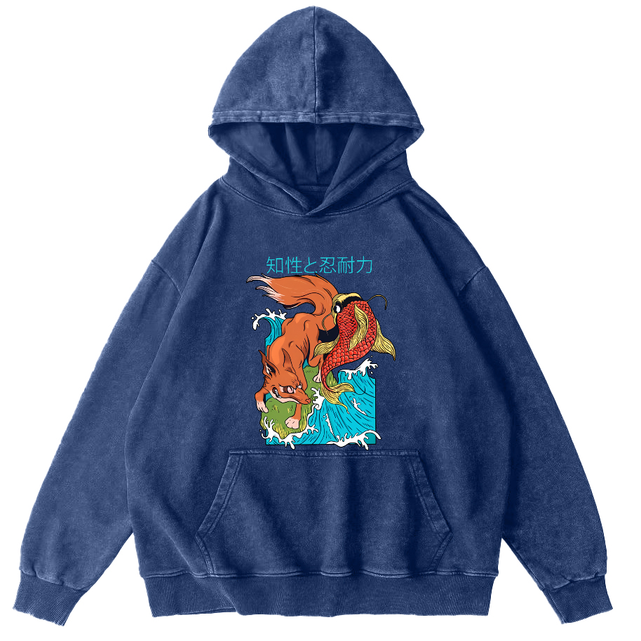 Intellectual Endurance Vintage Distressed Hoodie-Zazasy