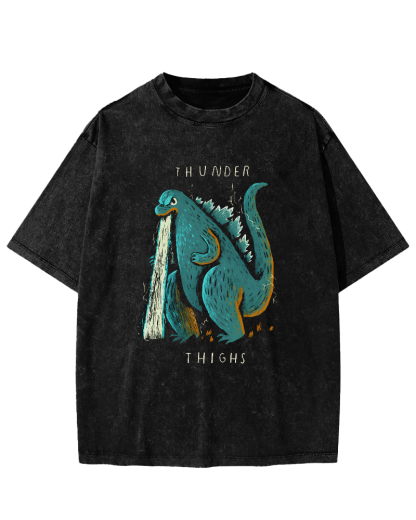 Japanese Monster Pattern Vintage Distressed T-shirt-Zazasy