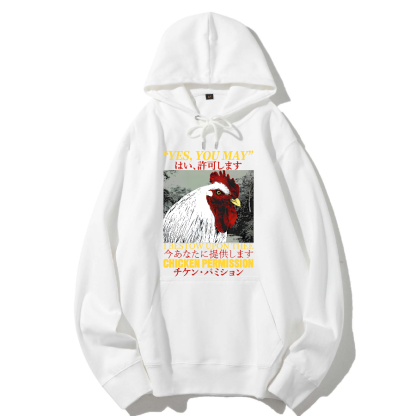 Chicken Permission Cotton Hoodie