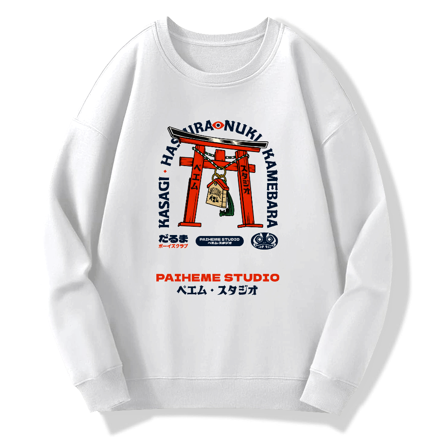 Japanese retro style Cotton Pullover Sweatshirt
