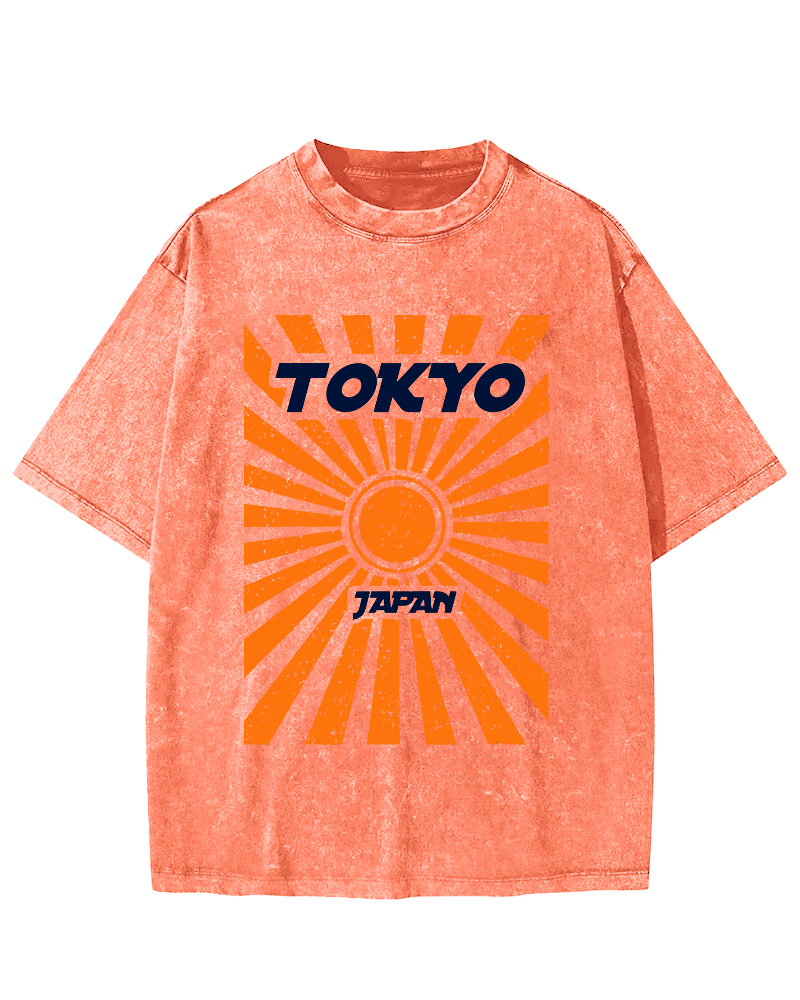Tokyo, Japan Vintage Washed T-shirt-Zazasy