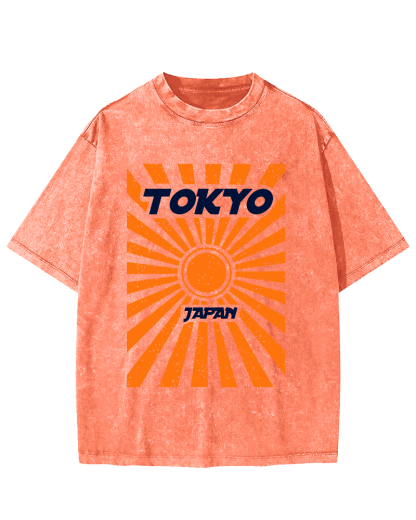 Tokyo, Japan Vintage Washed T-shirt-Zazasy