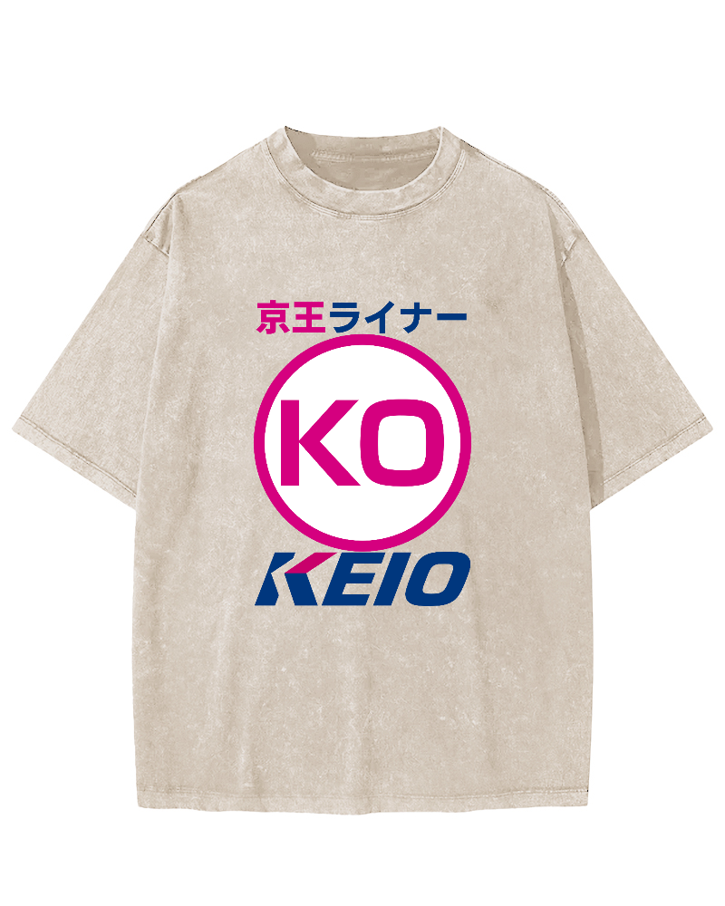 Keiō Line Vintage Washed T-shirt