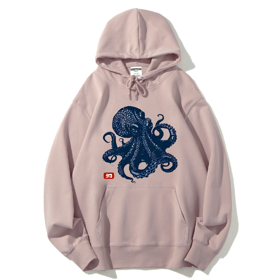 Japanese Octopus Cotton Hoodie
