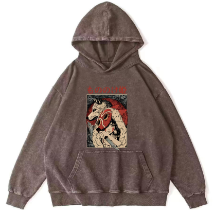 Anime Pattern Japanese Style Vintage Distressed Hoodie-Zazasy