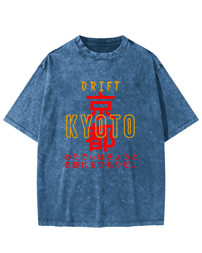 Kyoto, Japan Vintage Washed T-shirt-Zazasy