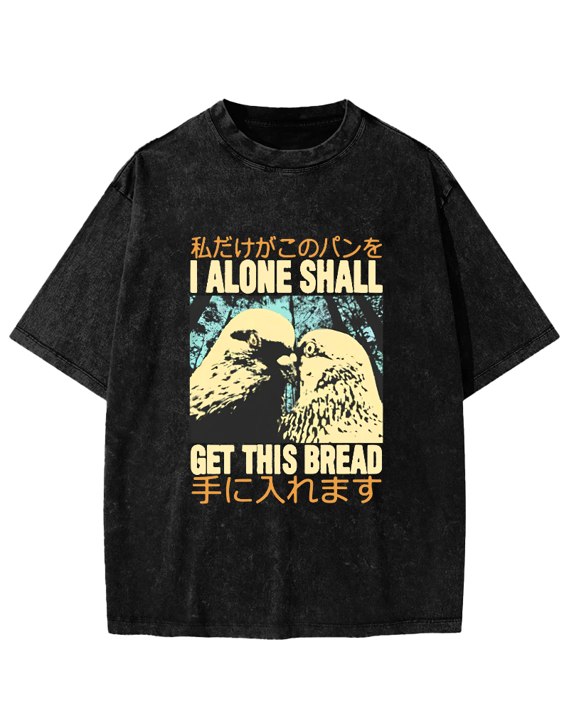 Vintage Dove Pattern Japanese Washed T-shirt-Zazasy