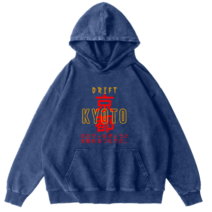 Kyoto, Japan Vintage Washed Hoodie-Zazasy
