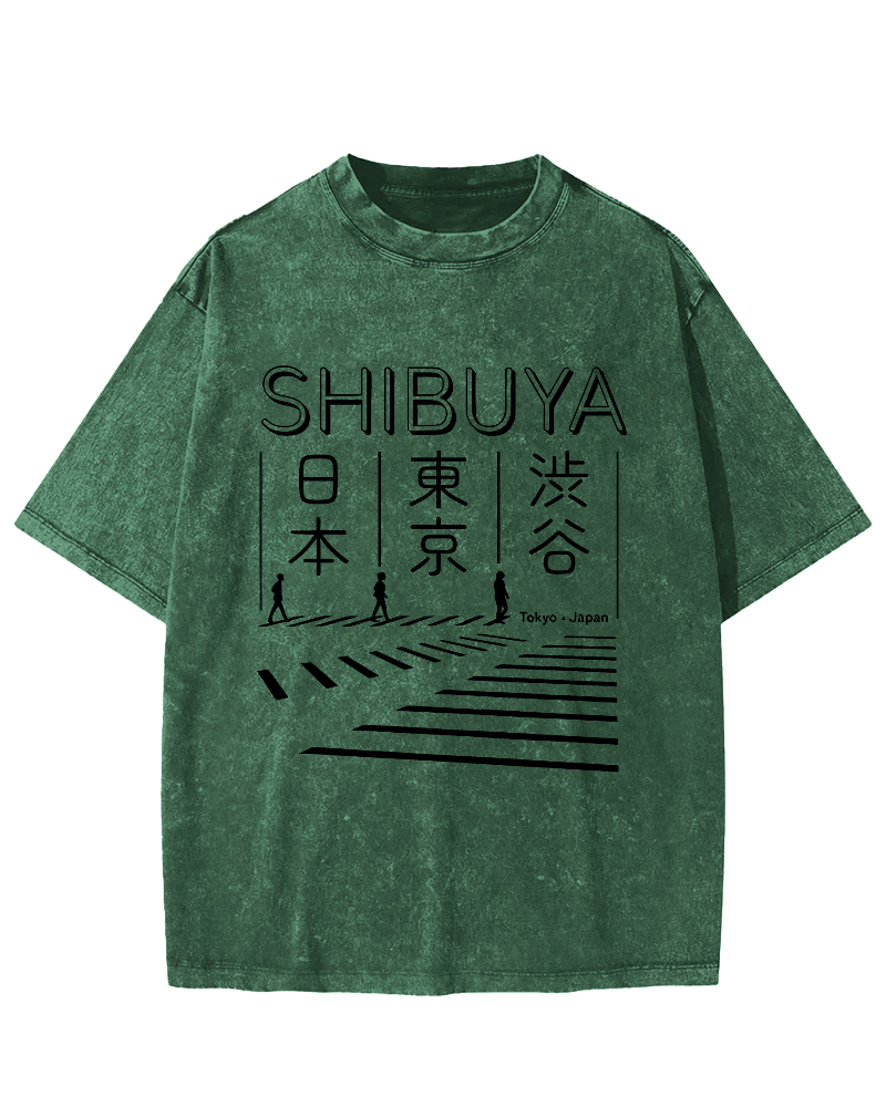 Shibuya Vintage Washed T-shirt-Zazasy