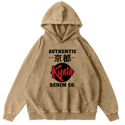 Kyoto, Japan Vintage Washed Hoodie-Zazasy