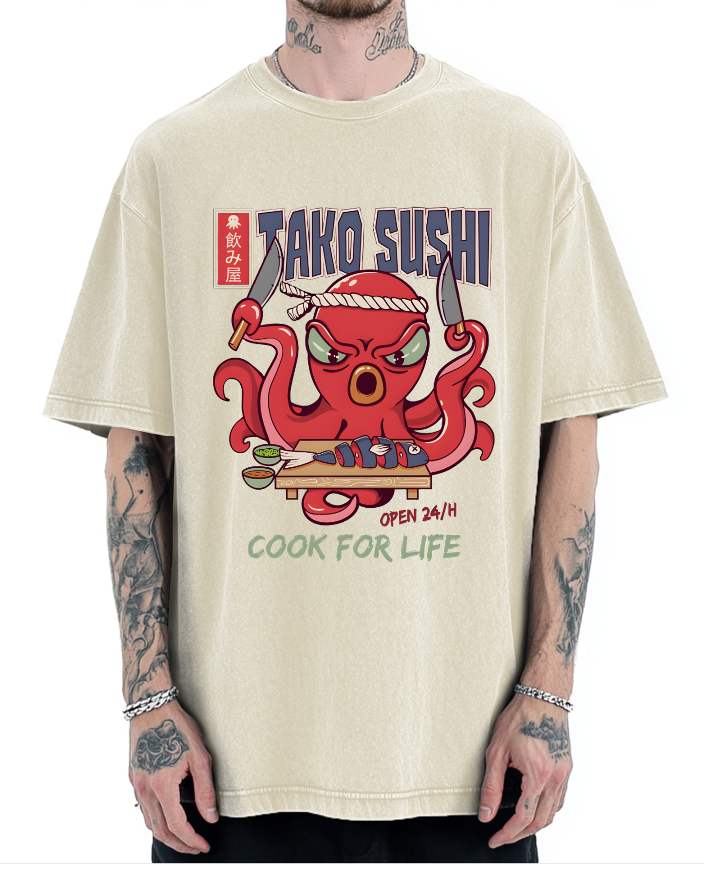 Tako Sushi Octopus Vintage Washed T-shirt