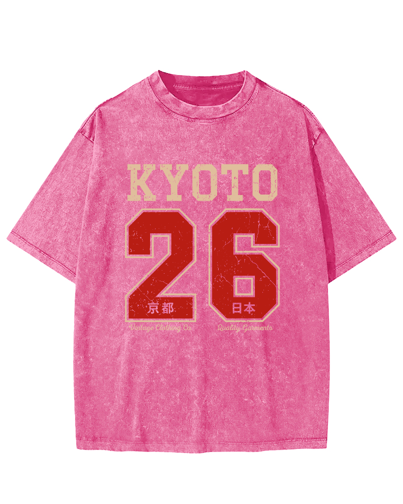 Kyoto Japan No. 26 Vintage Washed T-shirt-Zazasy