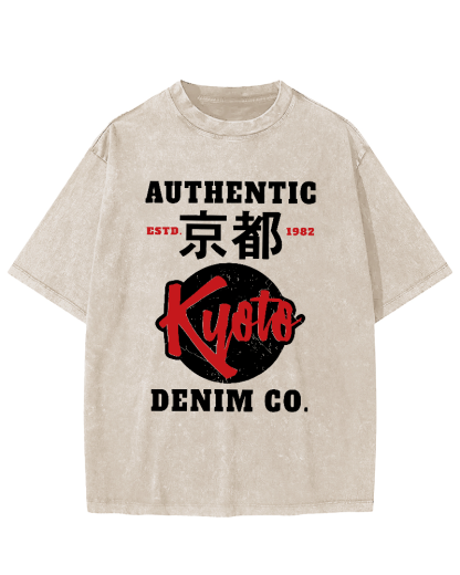 Kyoto, Japan Vintage Washed T-shirt-Zazasy