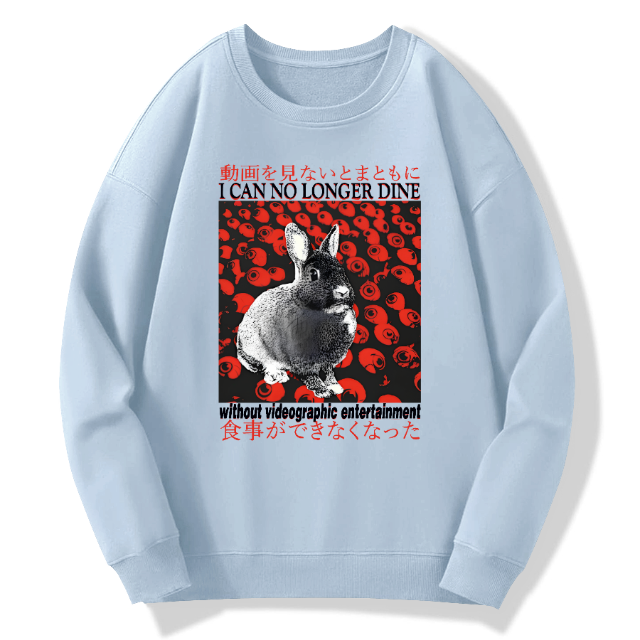 I can no longer dine rabbit Cotton Pullover Sweatshirt