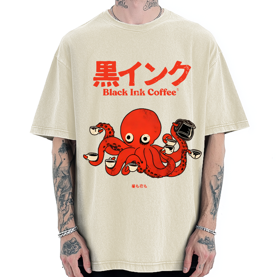 Black Ink Coffee Vintage Washed T-shirt