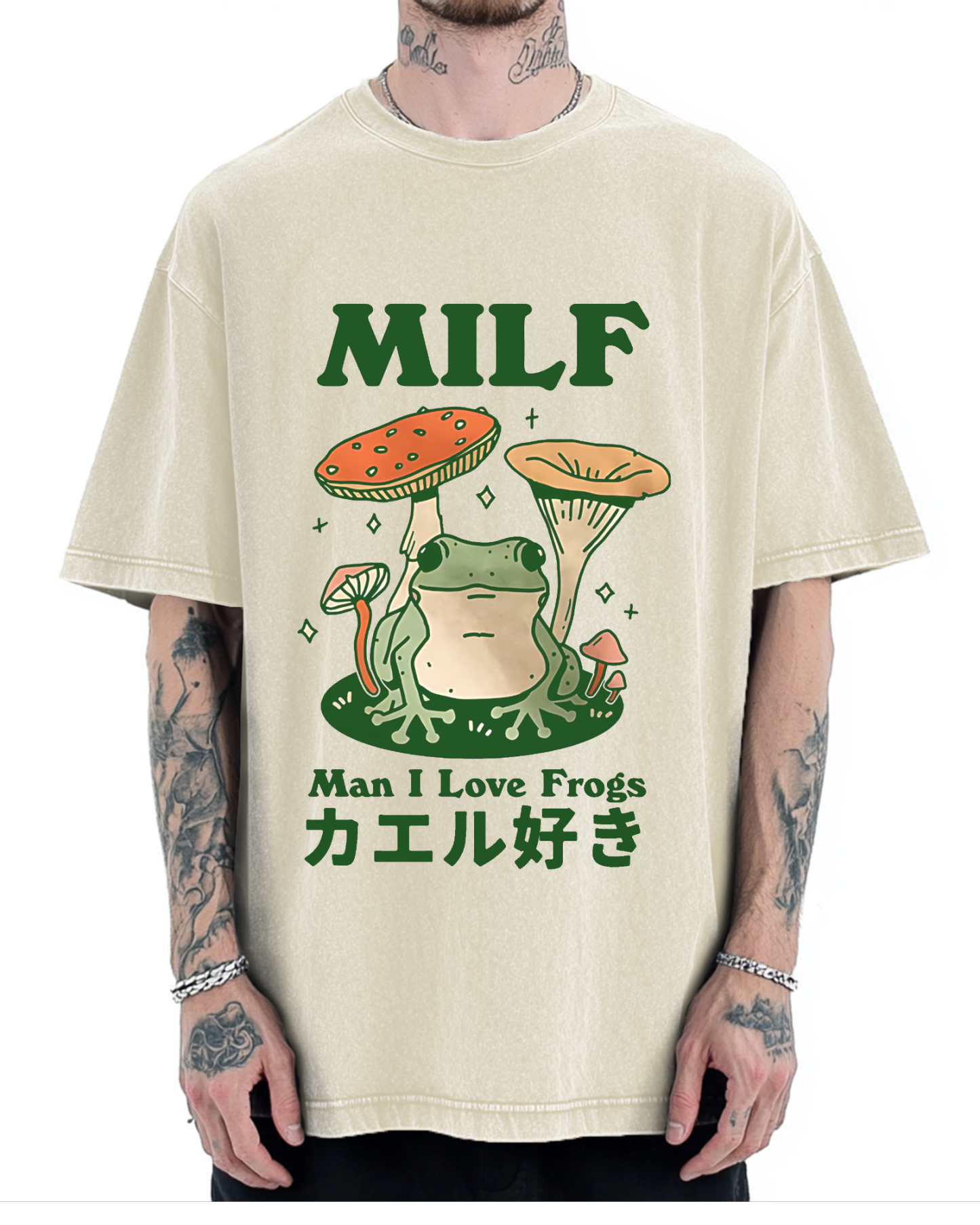 Funny MILF Froggy Vintage Washed T-shirt