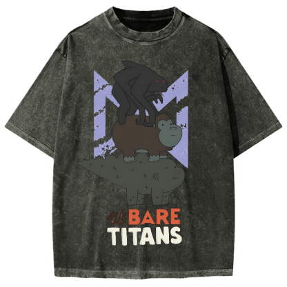 We Bare Titans Cute Monsters Japanese Vintage Washed T-shirt