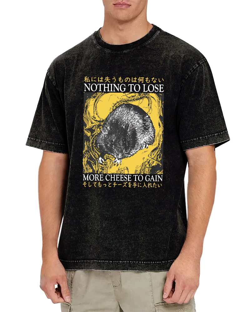 Mouse Pattern Japanese Style Vintage Distressed T-shirt-Zazasy