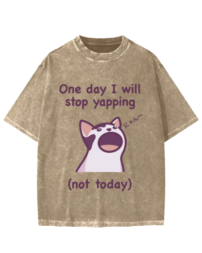 Yapping Cat Vintage Washed T-shirt