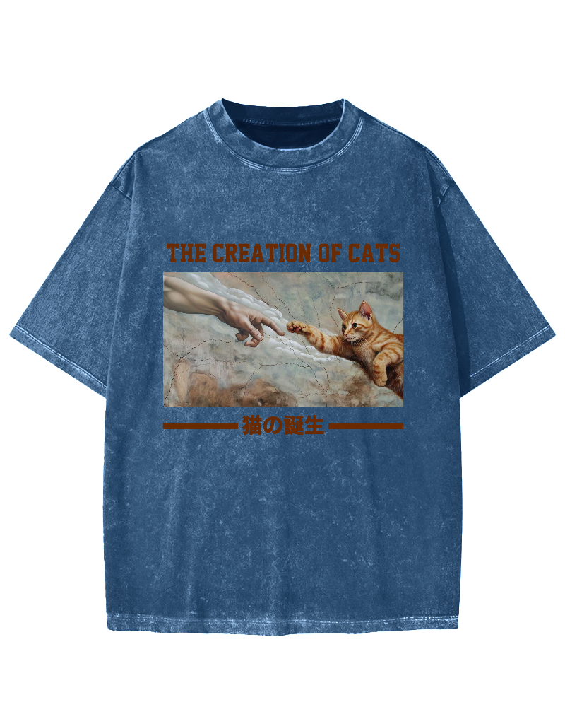 The creation of cats Vintage Washed T-shirt