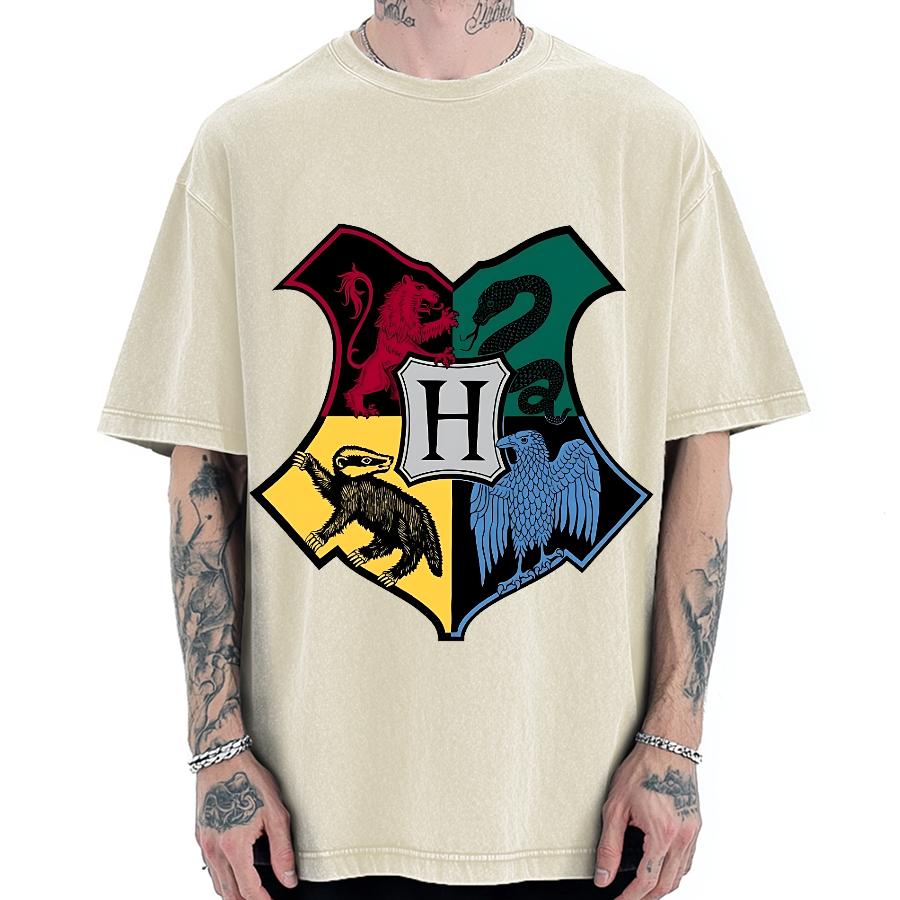 Animal Heraldry Shield Vintage Washed T-shirt